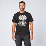 Mann trägt Edelweiß-Karussell – T-Shirt Unisex in Schwarz, Ansicht von vorn