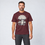 Mann trägt Edelweiß-Karussell – T-Shirt Unisex in Bordeaux, Ansicht von vorn