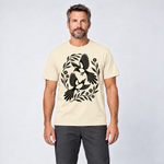 Mann trägt Elsternpaar im Scherenschnitt – T-Shirt Unisex in Natur, Ansicht von vorn