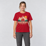 Frau trägt Bankgeheimnis – T-Shirt Unisex in Rot, Ansicht von vorn