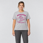 Frau trägt Steil? Mir Wurst. – T-Shirt Unisex in Hellgrau, Ansicht von vorn