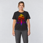 Frau trägt Kiefer im Wärmebild – T-Shirt Unisex in Schwarz, Ansicht von vorn