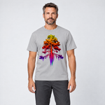 Mann trägt Kiefer im Wärmebild – T-Shirt Unisex in Hellgrau, Ansicht von vorn