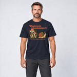 Mann trägt Wanderverein Schneckentempo – T-Shirt Unisex in Navy, Ansicht von vorn